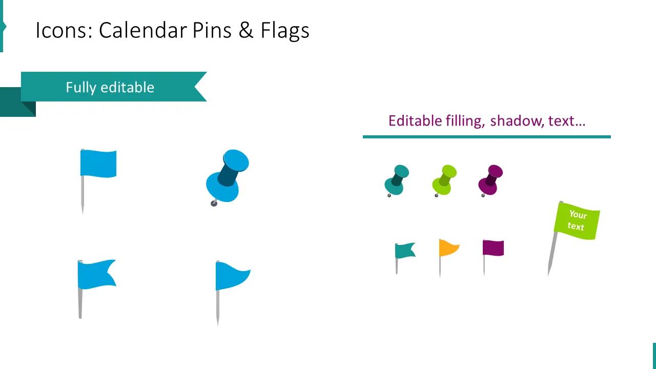 Icons: Calendar Pins & Flags