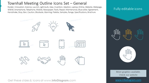 Townhall Meeting Outline Icons Set – General