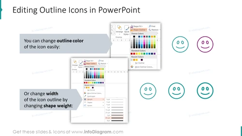 Editability of outline icons in PowerPoint