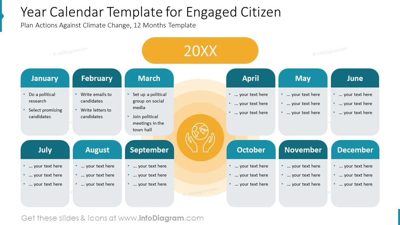 Year Calendar Template for Engaged Citizen