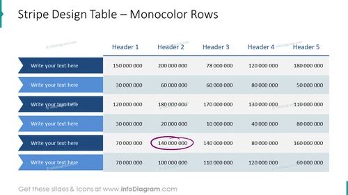 Stripe Design Table – Monocolor Rows