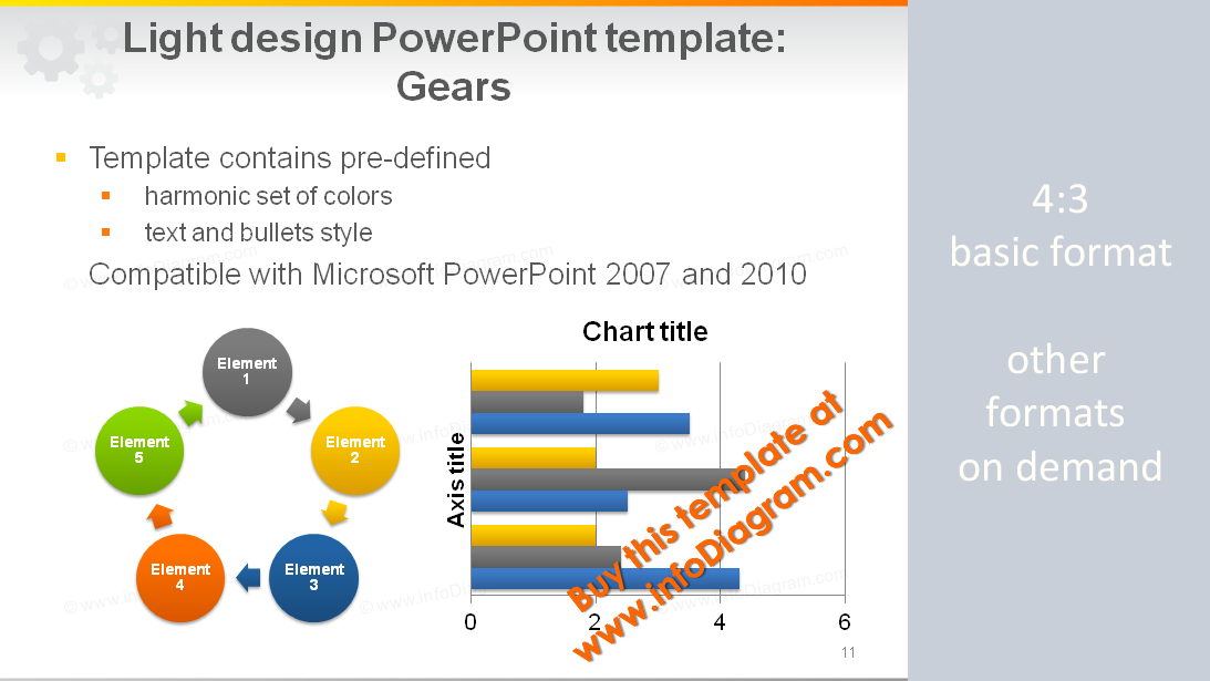 Light PowerPoint Template: Gears