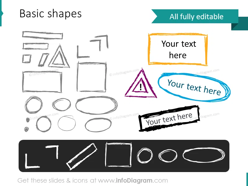 doodle rectangle triangle sketch frame shapes pencil PPT