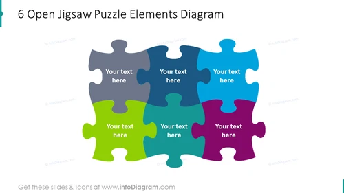6 open jigsaw puzzle elements diagram