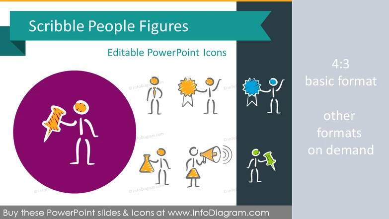 Scribble People Figures (PPT icons & clipart)