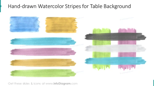 Watercolor stripes for a table background