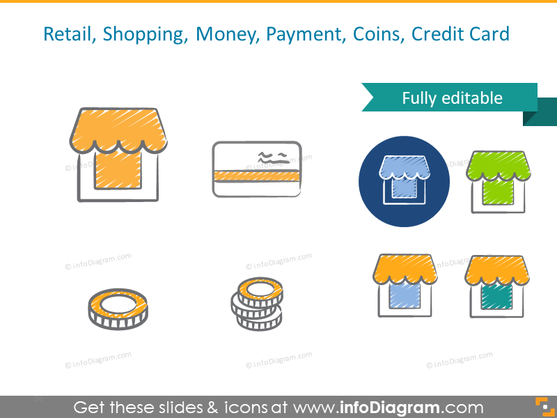 Retail: shopping, money, payment, coins, credit card