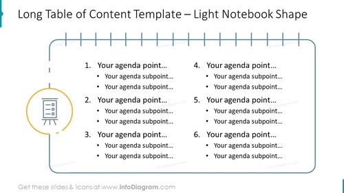 Long Table of Content Template – Light Notebook Shape