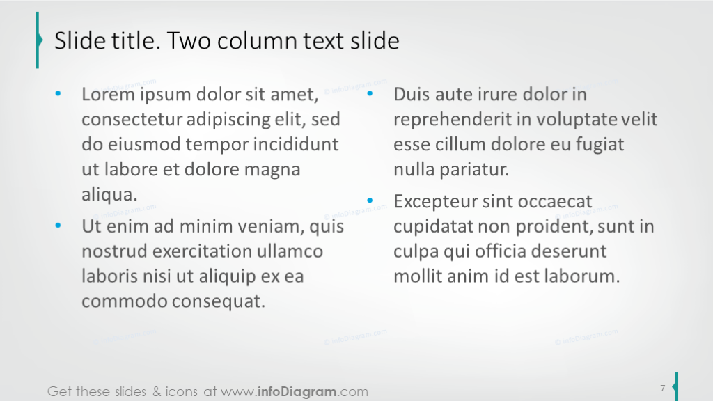 Two column text slide