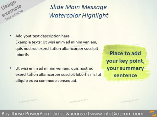 Watercolor Highlight key message powerpoint clipart picture