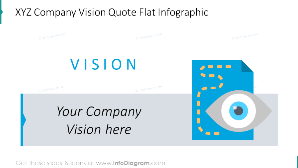 Company vision flat infographic slide