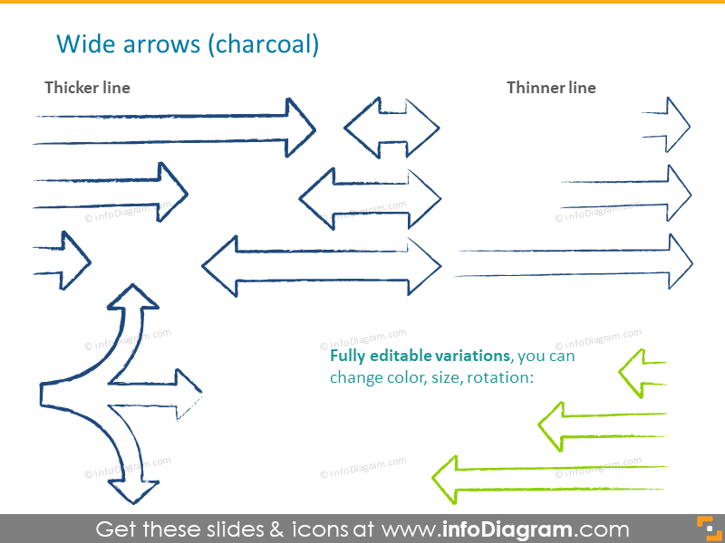 sketch arrow circle cycle charcoal handdrawn ppt icon