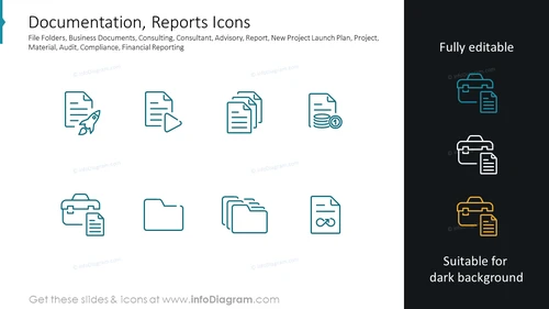 Documentation, Reports Icons