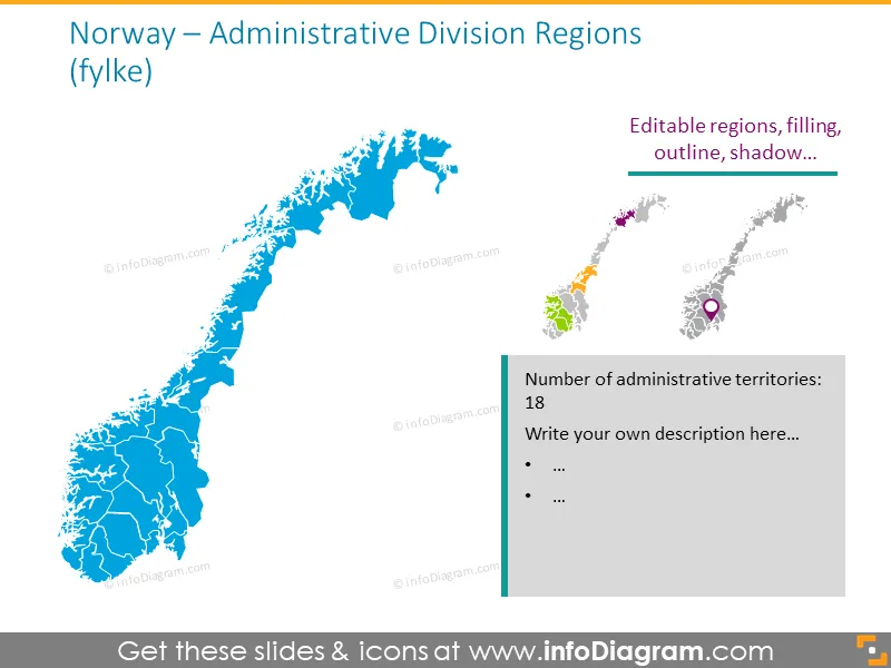 Norway administrative division regions map