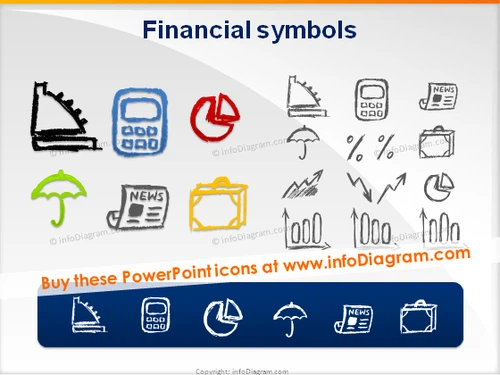 finance sketch pictograms calculator counter chart news ppt clipart