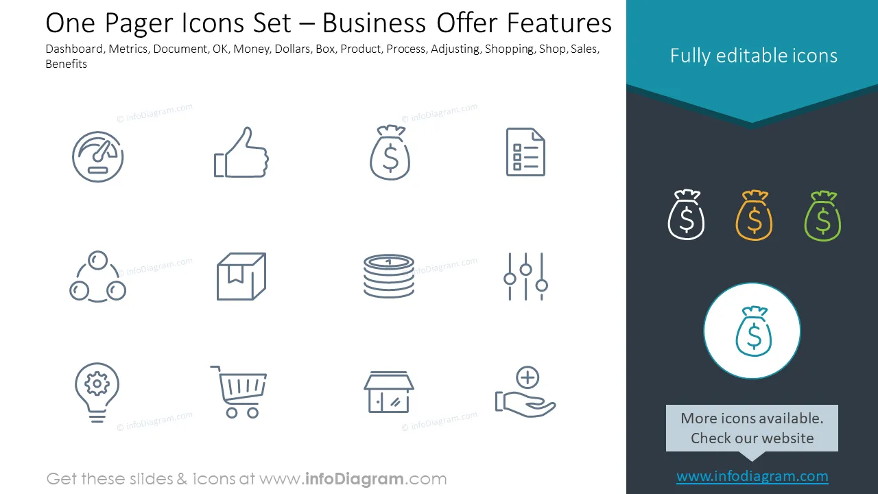 One Pager Icons Set – Business Offer Features