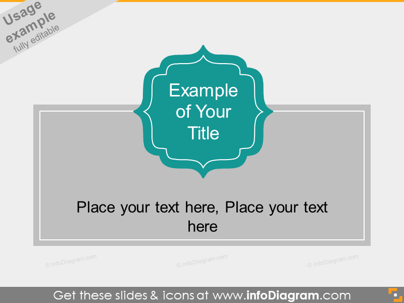 Curved Flat Title Banner Metro Style powerpoint