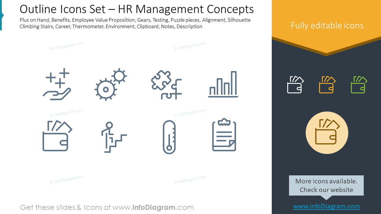 Outline Icons Set – HR Management Concepts