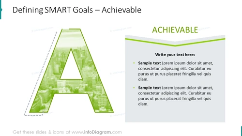 SMART Goals Achievable Definition - infoDiagram