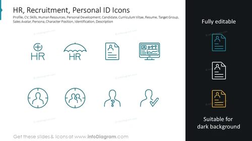 HR, Recruitment, Personal ID Icons