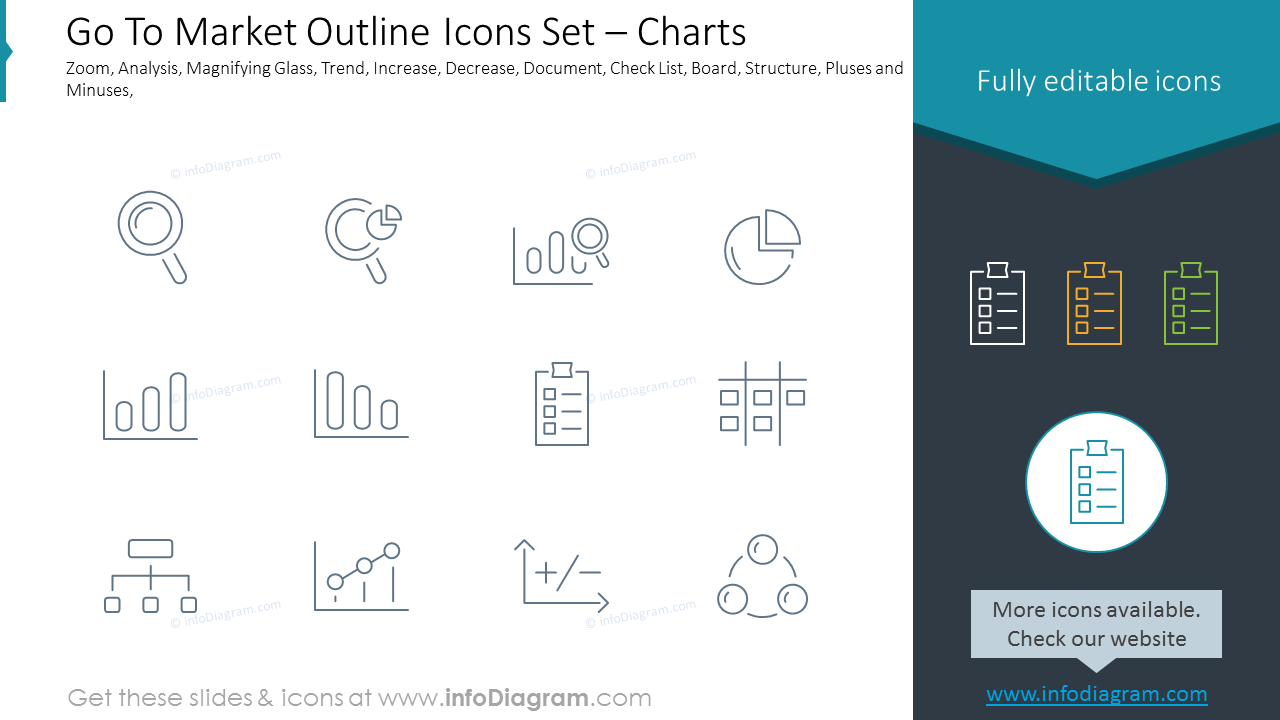 Go To Market Outline Icons Set – Charts