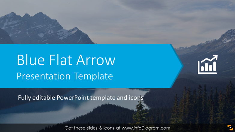 Blue Flat Arrow Presentation Template (PPTX slide deck)