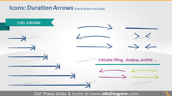 project duration arrows icons powerpoint