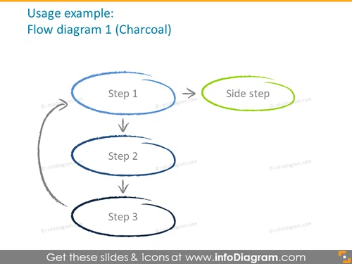 backboard charcoal arrow diagrams powerpoint clipart