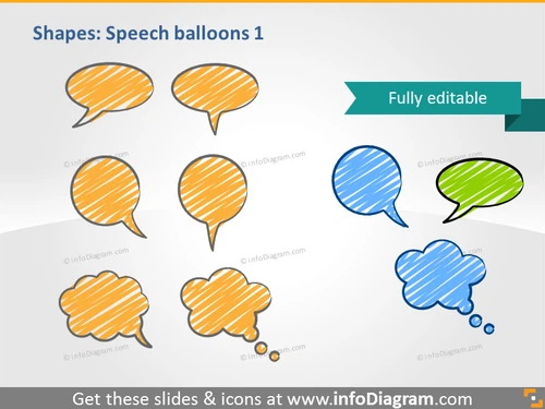 handdrawn speech balloons scribble powerpoint