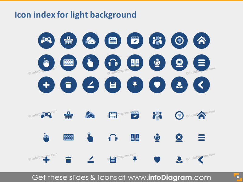 website control IO devices symbols PPTX index light background