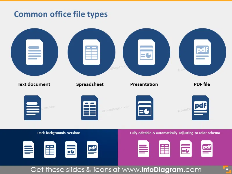 Office document file spreadsheet Presentation PDF icon PPTX