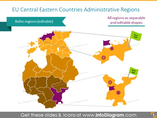 EU Central Eastern Countries administrative regions map