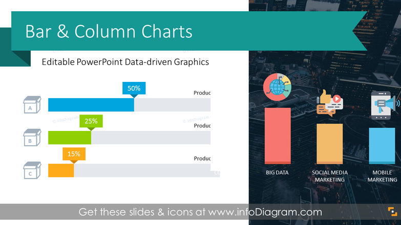 Bar and Column Chart Data-driven Graphics (PPT Template)