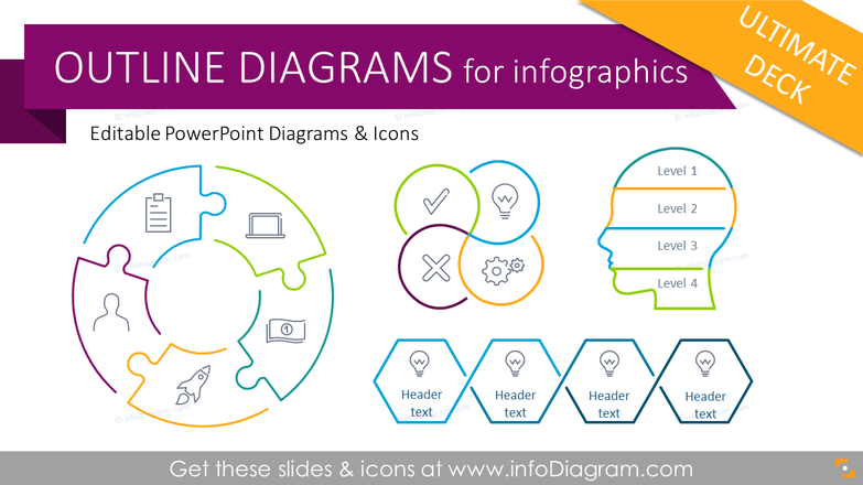 Outline Diagrams - Ultimate Deck for Visual Presentations (PPT graphics)