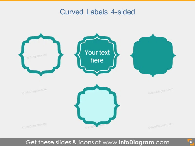 Curved Flat Labels Banners Metro Slide Header pptx