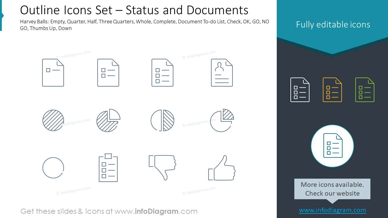 Outline Icons Set – Status and Documents