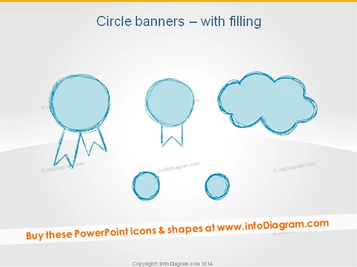 Retro Badge Circle Banner Pencil Cloud powerpoint icon