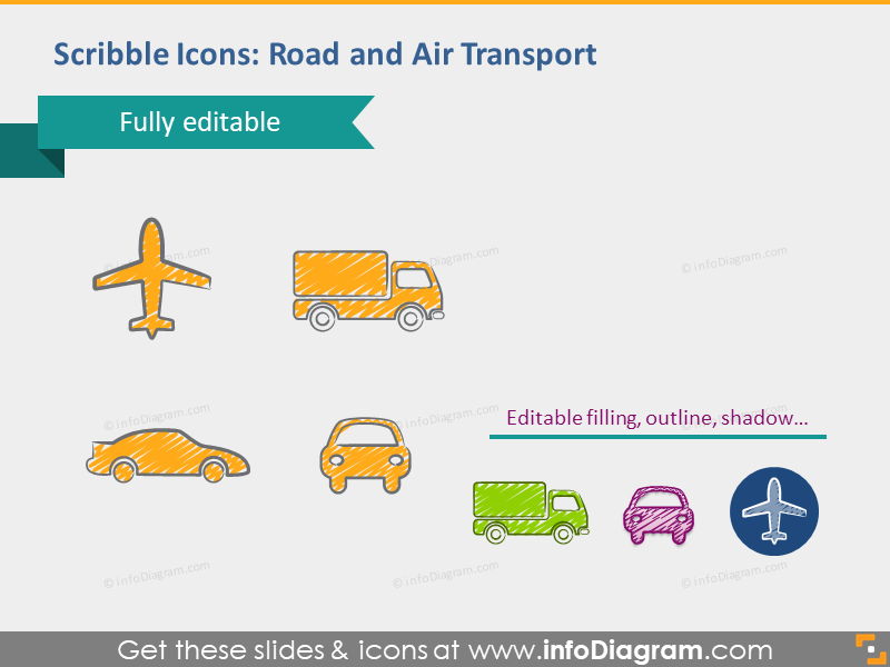 road airplane car transport logistics clipart ppt