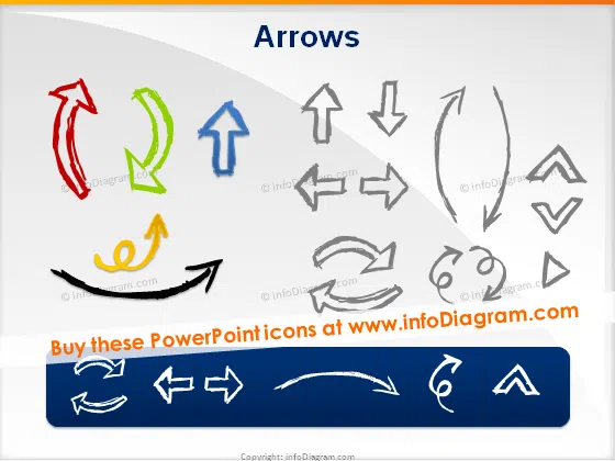 handdrawn arrows by pencil ppt sketch icons
