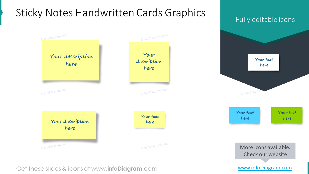 Sticky notes handwritten cards graphics