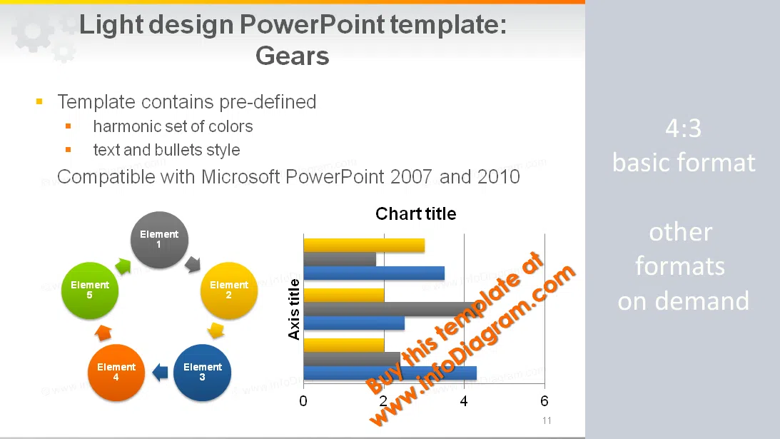 Light PowerPoint Template: Gears
