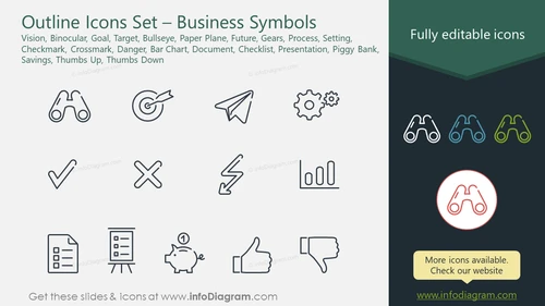 Outline Icons Set – Business Symbols
