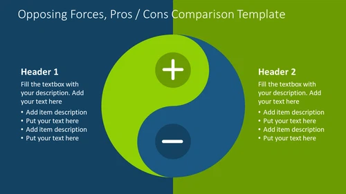 Pros and cons comparison diagram
