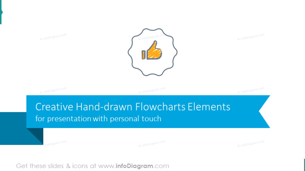 Creative hand drawn flowcharts elements