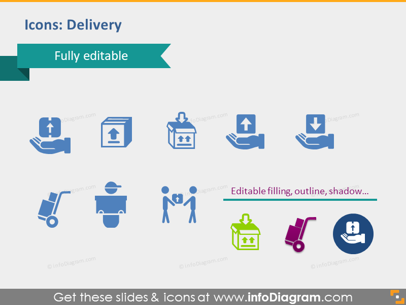 delivery icons transport exchange package supply demand