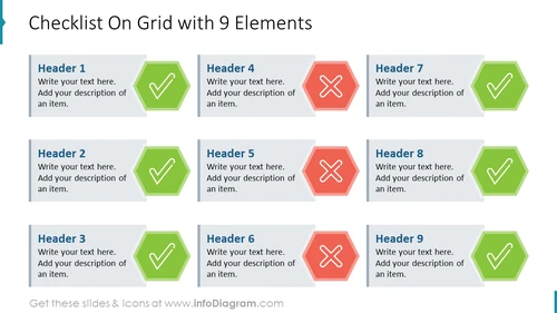 Grid Checklist Template With 9 Elements