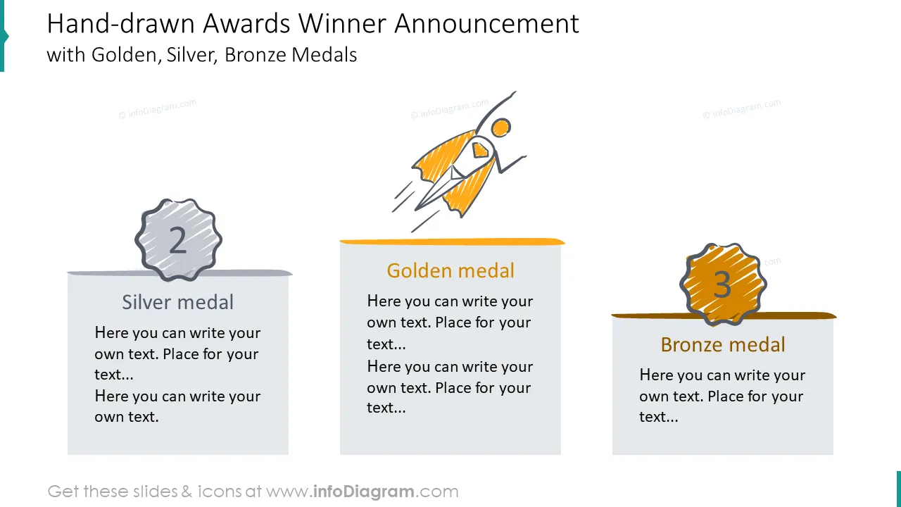 Awards winner announcement illustrated with hand-drawn style