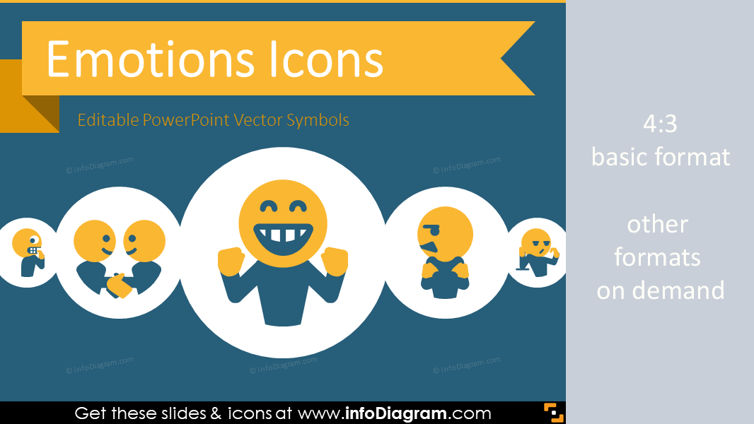 Emotions and Feelings Icons (flat PPT clipart)