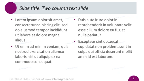 Two column slide