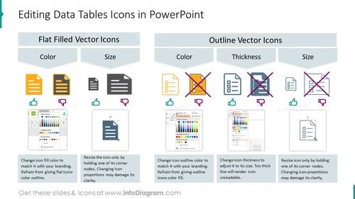 Editing Data Tables Icons in PowerPoint